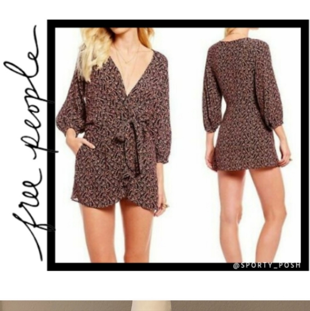 FREE PEOPLE CLARA WRAP MINI TUNIC DRESS/OR TOP SZ LARGE